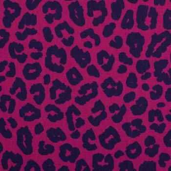 Preview: Baumwolle Leoni Animalprint  Pink/Blau by Swafing